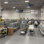 AI infrastructure manufacturing in the United States with industrial equipment and data center power systems