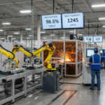 Industrial AI in manufacturing with connected machines and automated production equipment