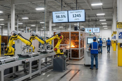 Industrial AI in manufacturing with connected machines and automated production equipment