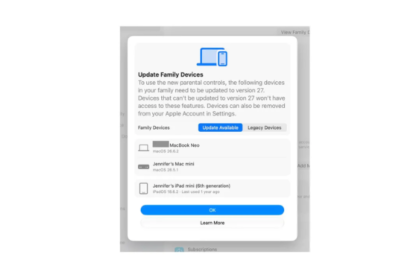 Apple Screen Time iOS 27 parental controls dashboard