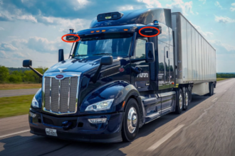autonomous trucks US driverless Class 8 truck on highway