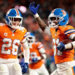 Denver Broncos and Seattle Seahawks players during their October 2026 NFL matchup