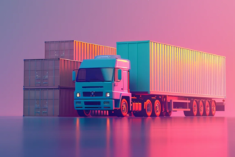 Dedicated logistics contract fleet parked at an industrial distribution campus