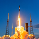 SpaceX Falcon 9 rocket launch for the SpaceX Starfall capsule launch and Bandwagon-5 mission