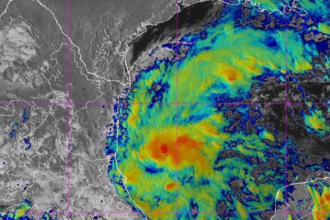 Hurricane tracker Tropical Storm Isaias Gulf satellite image