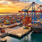 US supply chain trends as container ships unload at the Port of Los Angeles