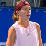 Aliaksandra Sasnovich competing at the 2026 Toray Pan Pacific Open in Tokyo