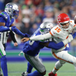 Chiefs vs Seahawks game recap showing Seattle celebrating its 20-3 victory over Kansas City
