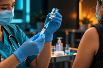 Flu shots near me at a community influenza vaccination clinic