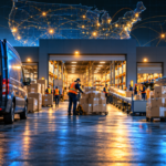 U.S. holiday shipping 2026 with parcel delivery workers sorting ecommerce packages