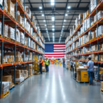 U.S. supply chain trends 2026 with warehouse inventory, cargo containers and supplier networks